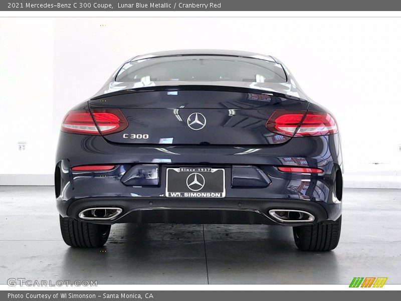 Lunar Blue Metallic / Cranberry Red 2021 Mercedes-Benz C 300 Coupe