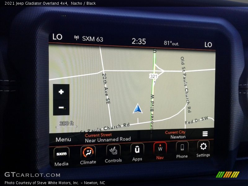 Navigation of 2021 Gladiator Overland 4x4