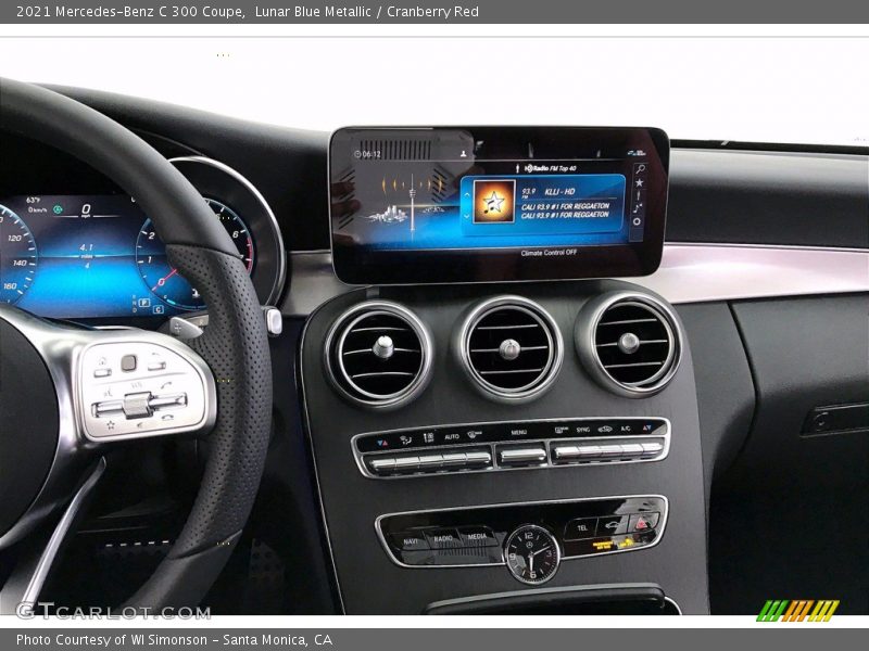 Lunar Blue Metallic / Cranberry Red 2021 Mercedes-Benz C 300 Coupe