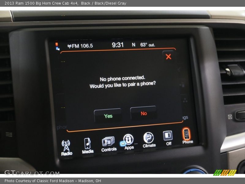 Black / Black/Diesel Gray 2013 Ram 1500 Big Horn Crew Cab 4x4