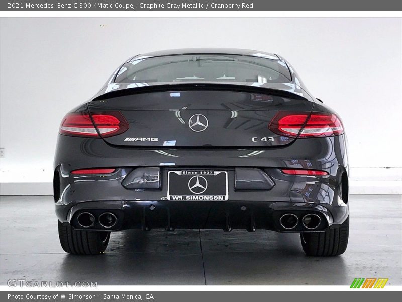 Graphite Gray Metallic / Cranberry Red 2021 Mercedes-Benz C 300 4Matic Coupe