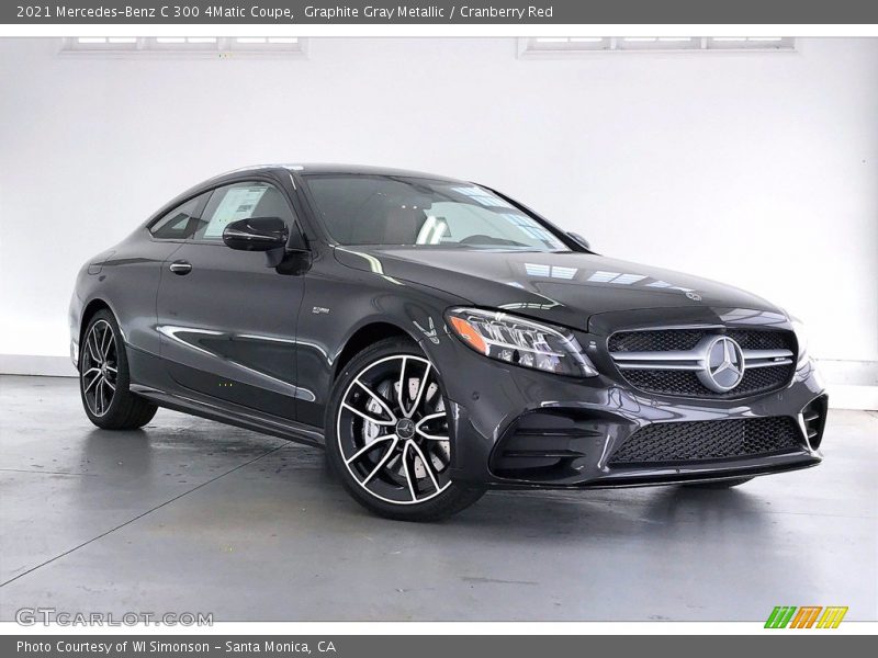Graphite Gray Metallic / Cranberry Red 2021 Mercedes-Benz C 300 4Matic Coupe