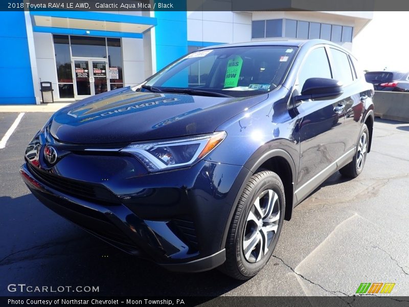 Galactic Aqua Mica / Black 2018 Toyota RAV4 LE AWD