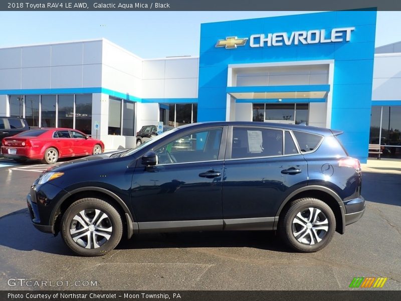 Galactic Aqua Mica / Black 2018 Toyota RAV4 LE AWD
