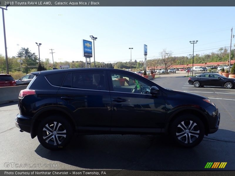 Galactic Aqua Mica / Black 2018 Toyota RAV4 LE AWD