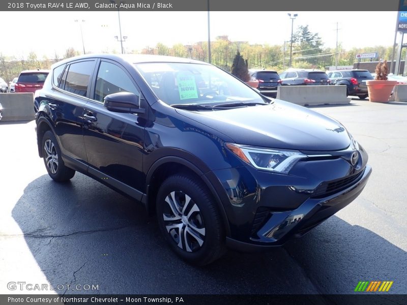Galactic Aqua Mica / Black 2018 Toyota RAV4 LE AWD
