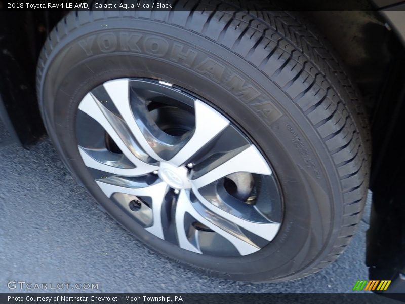 Galactic Aqua Mica / Black 2018 Toyota RAV4 LE AWD