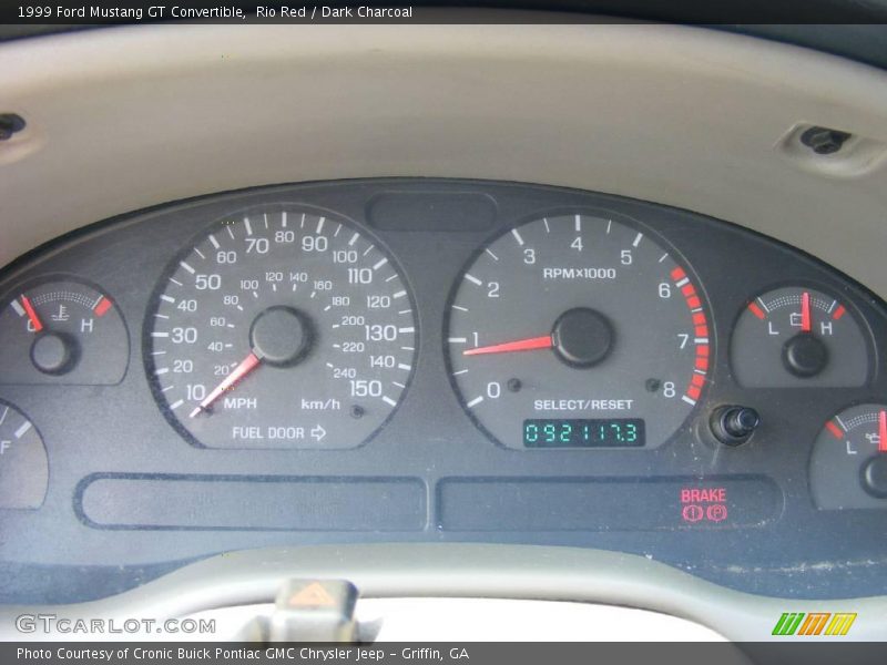 Rio Red / Dark Charcoal 1999 Ford Mustang GT Convertible