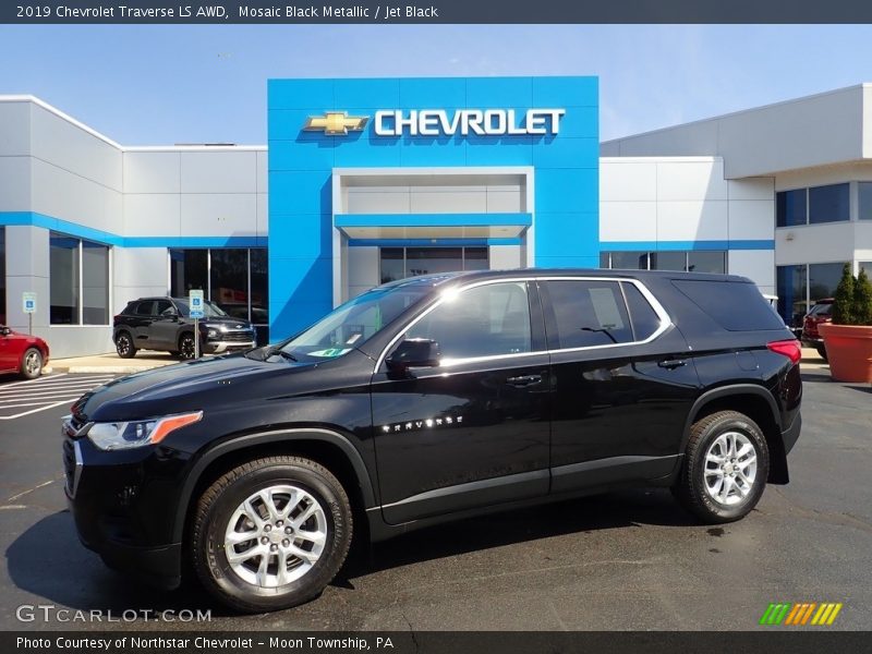 Mosaic Black Metallic / Jet Black 2019 Chevrolet Traverse LS AWD
