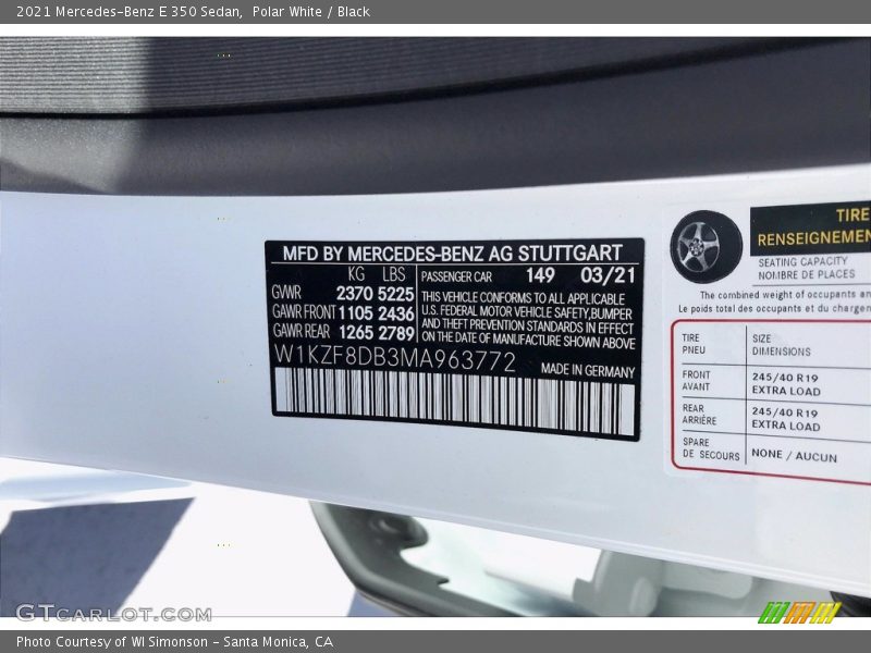 Polar White / Black 2021 Mercedes-Benz E 350 Sedan