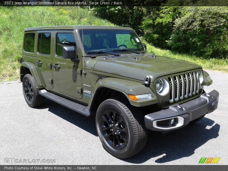 Sarge Green / Black 2021 Jeep Wrangler Unlimited Sahara 4xe Hybrid