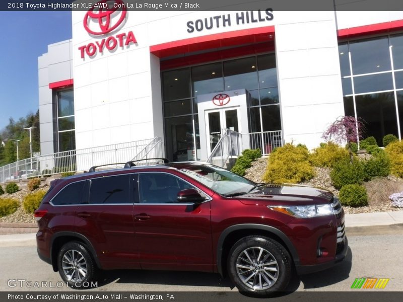 Ooh La La Rouge Mica / Black 2018 Toyota Highlander XLE AWD