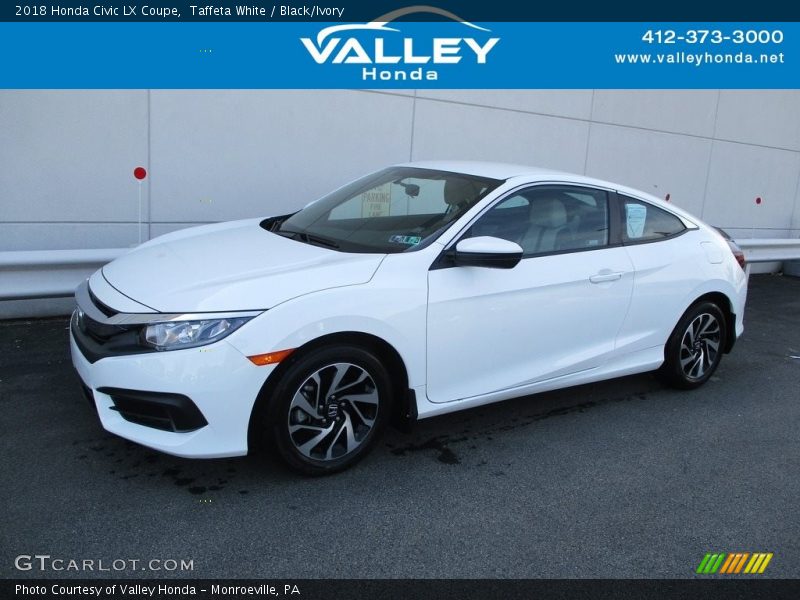 Taffeta White / Black/Ivory 2018 Honda Civic LX Coupe