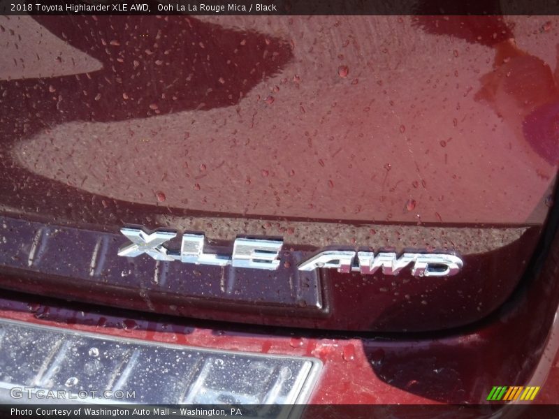 Ooh La La Rouge Mica / Black 2018 Toyota Highlander XLE AWD