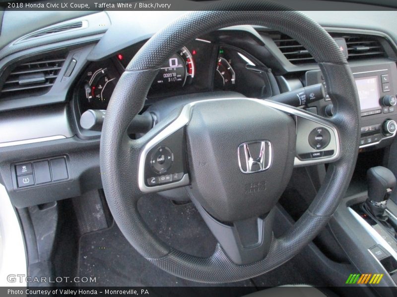 Taffeta White / Black/Ivory 2018 Honda Civic LX Coupe