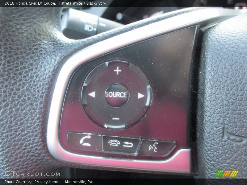 Taffeta White / Black/Ivory 2018 Honda Civic LX Coupe
