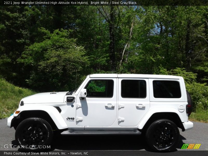 Bright White / Steel Gray/Black 2021 Jeep Wrangler Unlimited High Altitude 4xe Hybrid