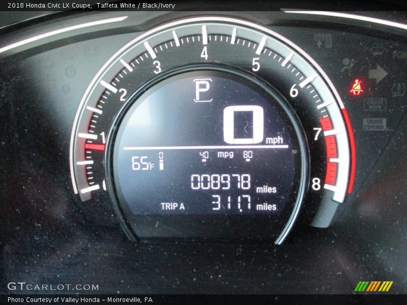 Taffeta White / Black/Ivory 2018 Honda Civic LX Coupe