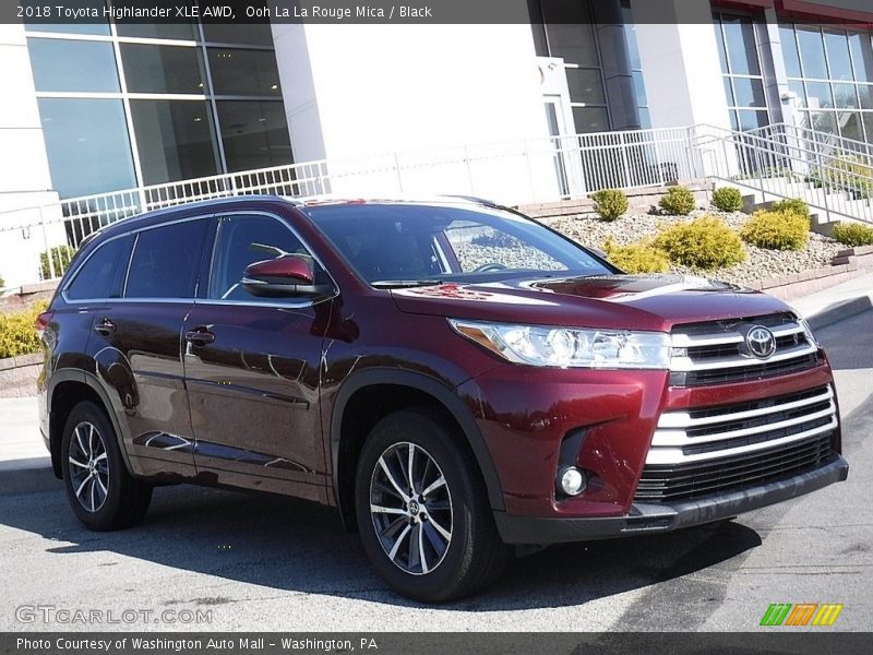 Ooh La La Rouge Mica / Black 2018 Toyota Highlander XLE AWD