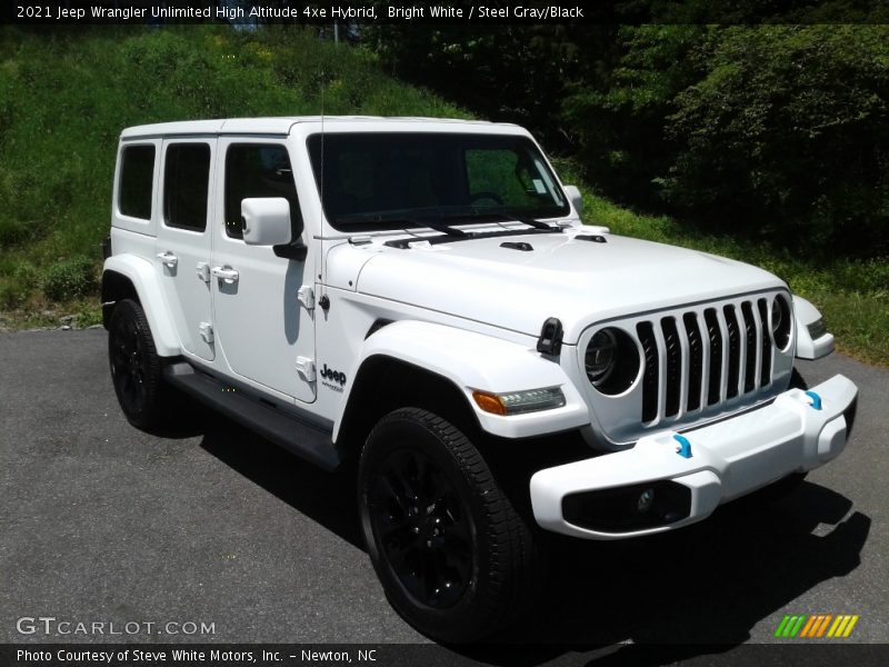 Bright White / Steel Gray/Black 2021 Jeep Wrangler Unlimited High Altitude 4xe Hybrid