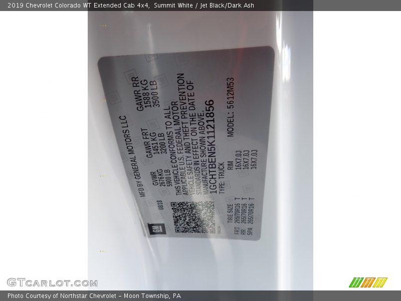 Summit White / Jet Black/Dark Ash 2019 Chevrolet Colorado WT Extended Cab 4x4