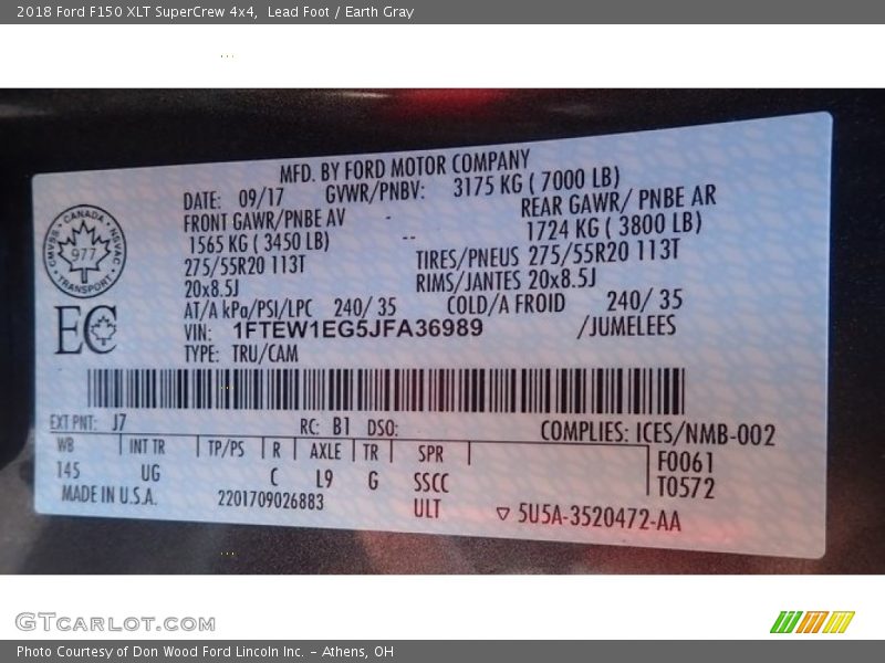 Lead Foot / Earth Gray 2018 Ford F150 XLT SuperCrew 4x4