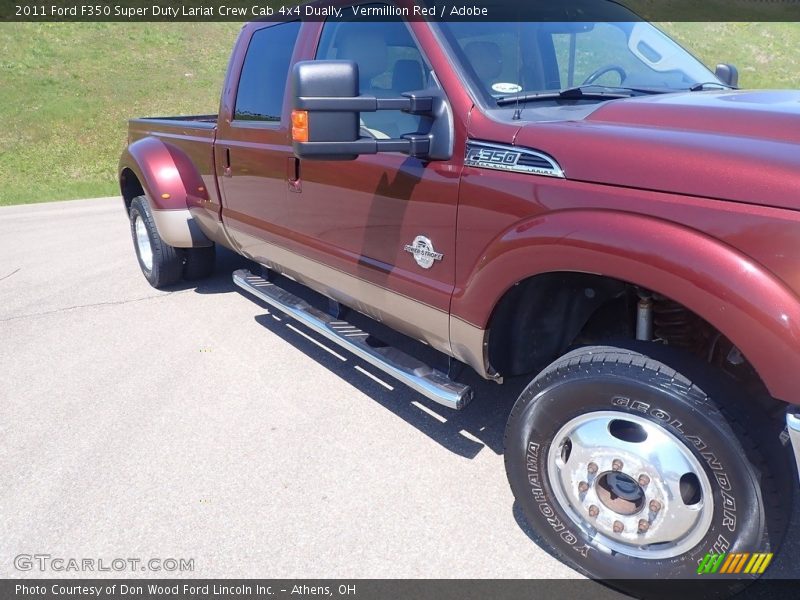 Vermillion Red / Adobe 2011 Ford F350 Super Duty Lariat Crew Cab 4x4 Dually