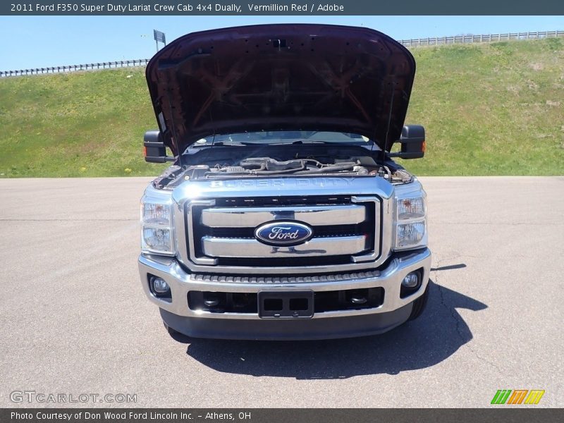 Vermillion Red / Adobe 2011 Ford F350 Super Duty Lariat Crew Cab 4x4 Dually