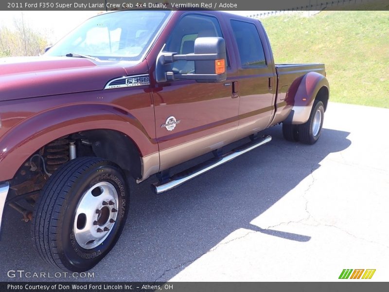 Vermillion Red / Adobe 2011 Ford F350 Super Duty Lariat Crew Cab 4x4 Dually