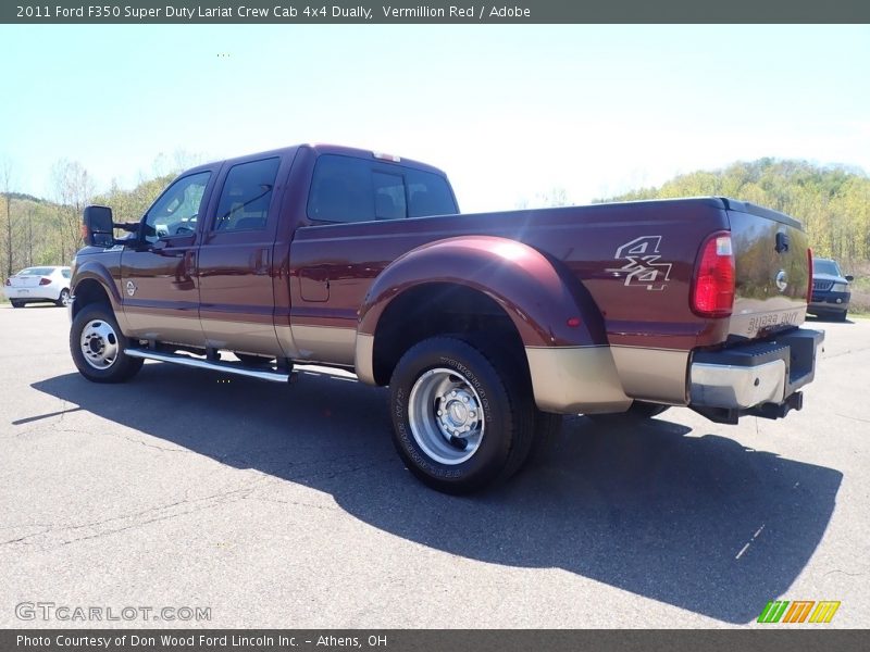 Vermillion Red / Adobe 2011 Ford F350 Super Duty Lariat Crew Cab 4x4 Dually