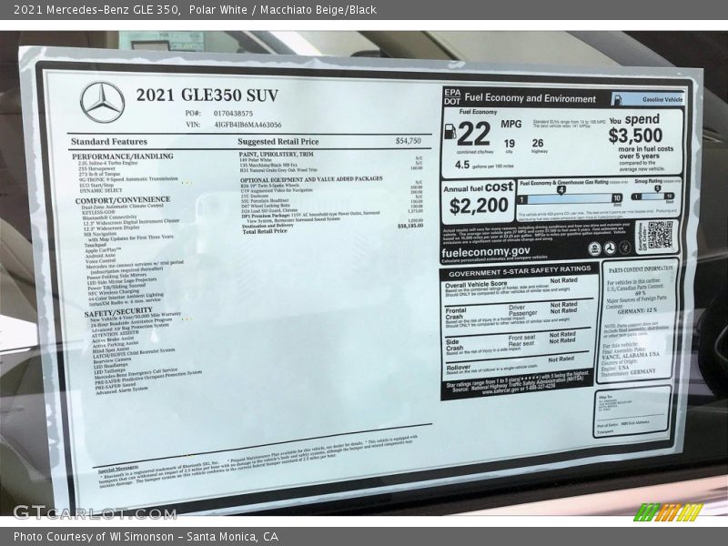 Polar White / Macchiato Beige/Black 2021 Mercedes-Benz GLE 350