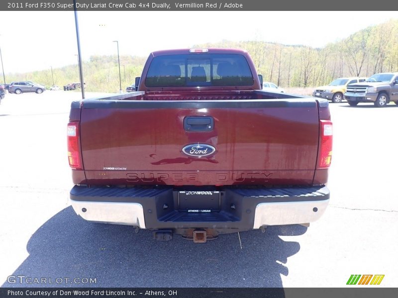 Vermillion Red / Adobe 2011 Ford F350 Super Duty Lariat Crew Cab 4x4 Dually