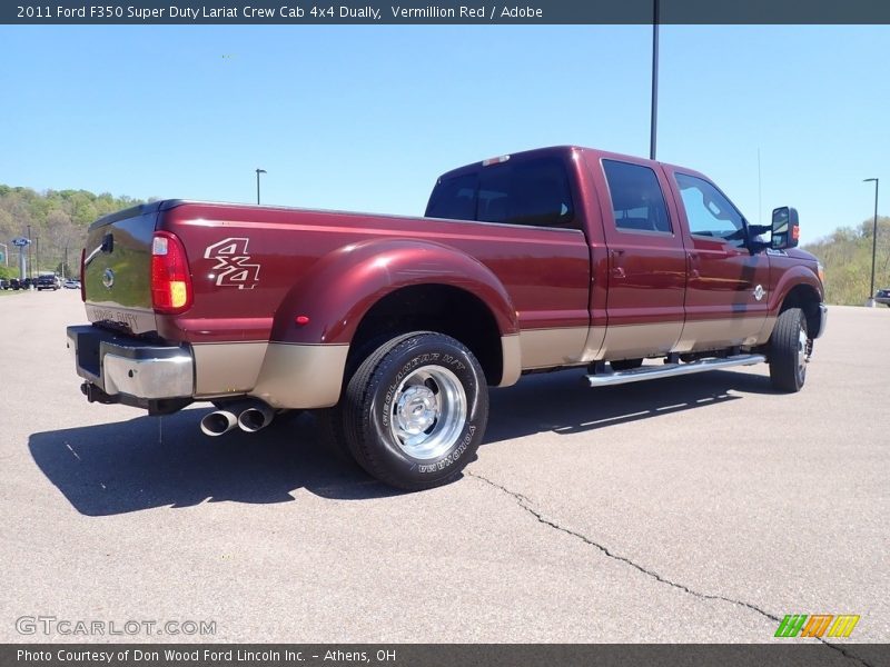 Vermillion Red / Adobe 2011 Ford F350 Super Duty Lariat Crew Cab 4x4 Dually