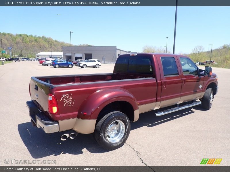 Vermillion Red / Adobe 2011 Ford F350 Super Duty Lariat Crew Cab 4x4 Dually