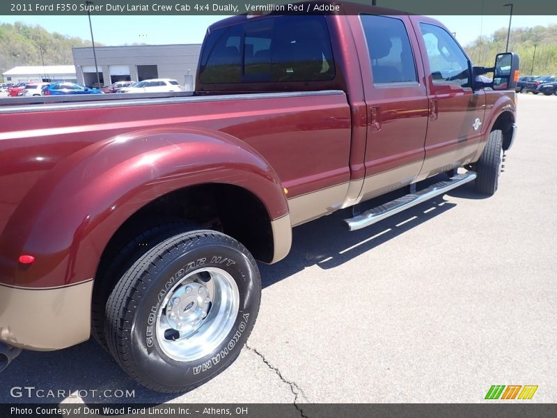Vermillion Red / Adobe 2011 Ford F350 Super Duty Lariat Crew Cab 4x4 Dually