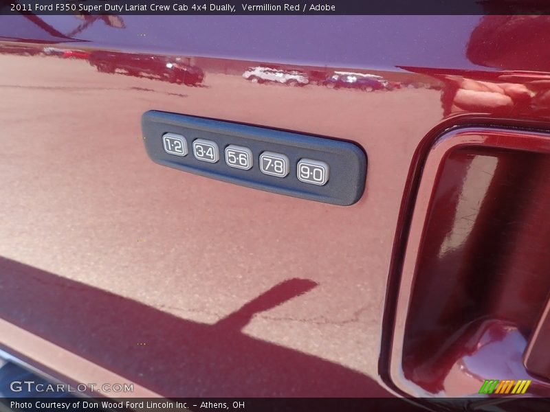 Vermillion Red / Adobe 2011 Ford F350 Super Duty Lariat Crew Cab 4x4 Dually