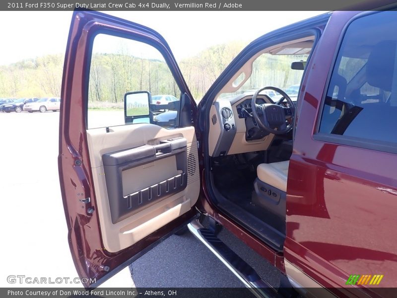 Vermillion Red / Adobe 2011 Ford F350 Super Duty Lariat Crew Cab 4x4 Dually