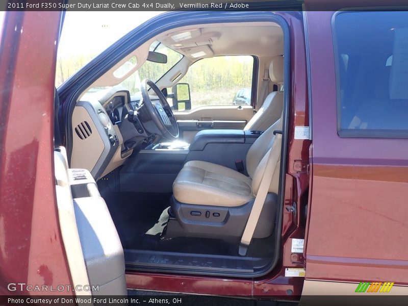 Vermillion Red / Adobe 2011 Ford F350 Super Duty Lariat Crew Cab 4x4 Dually