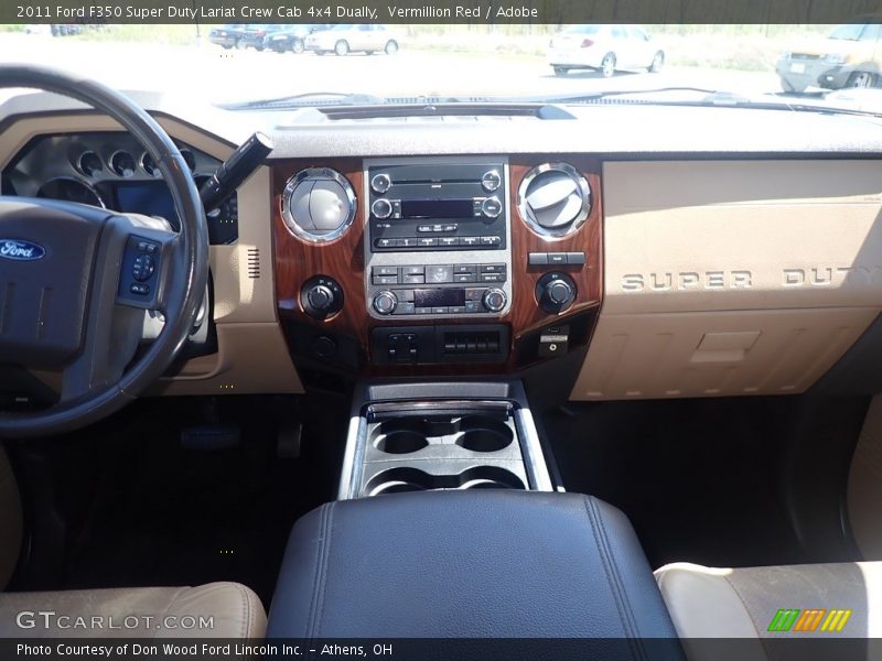 Vermillion Red / Adobe 2011 Ford F350 Super Duty Lariat Crew Cab 4x4 Dually