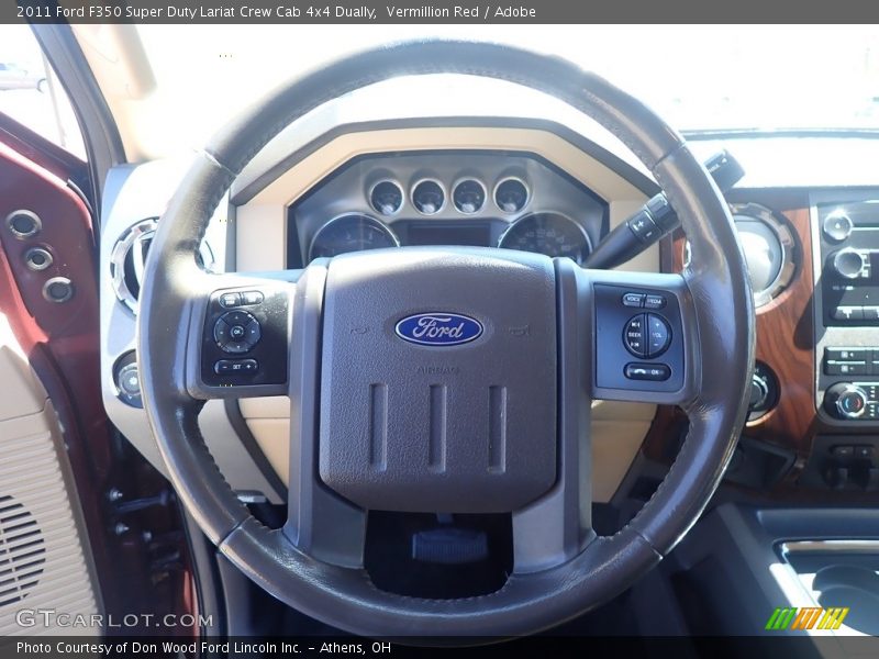 Vermillion Red / Adobe 2011 Ford F350 Super Duty Lariat Crew Cab 4x4 Dually