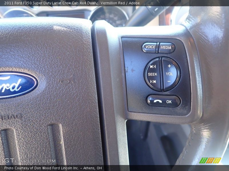 Vermillion Red / Adobe 2011 Ford F350 Super Duty Lariat Crew Cab 4x4 Dually