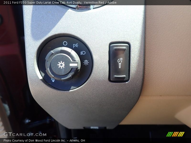 Vermillion Red / Adobe 2011 Ford F350 Super Duty Lariat Crew Cab 4x4 Dually