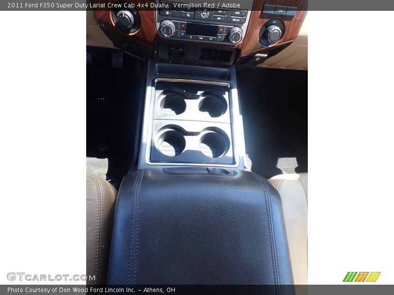 Vermillion Red / Adobe 2011 Ford F350 Super Duty Lariat Crew Cab 4x4 Dually