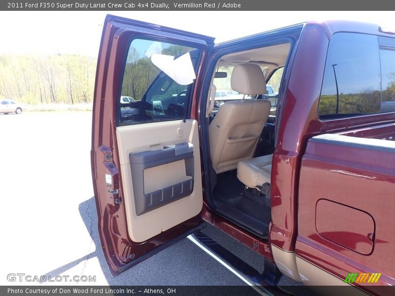 Vermillion Red / Adobe 2011 Ford F350 Super Duty Lariat Crew Cab 4x4 Dually