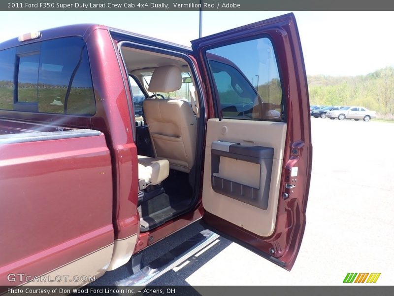 Vermillion Red / Adobe 2011 Ford F350 Super Duty Lariat Crew Cab 4x4 Dually