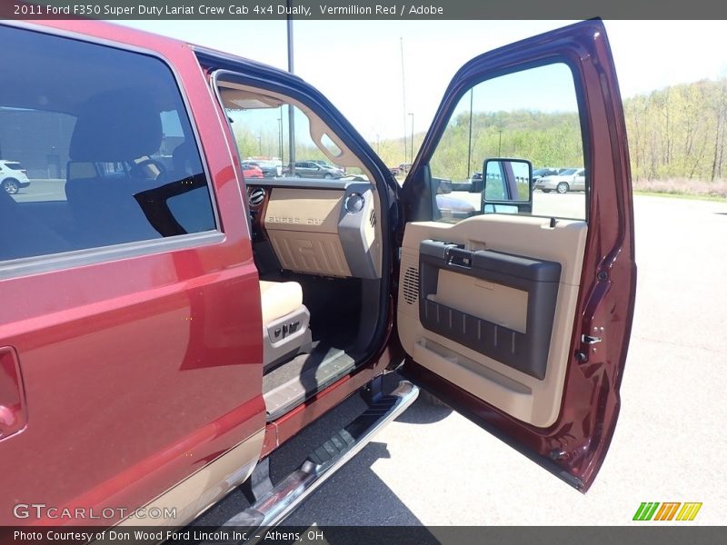Vermillion Red / Adobe 2011 Ford F350 Super Duty Lariat Crew Cab 4x4 Dually
