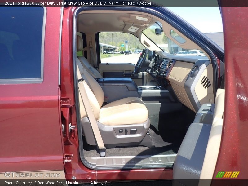 Vermillion Red / Adobe 2011 Ford F350 Super Duty Lariat Crew Cab 4x4 Dually