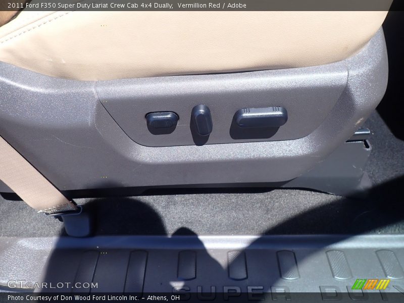 Vermillion Red / Adobe 2011 Ford F350 Super Duty Lariat Crew Cab 4x4 Dually