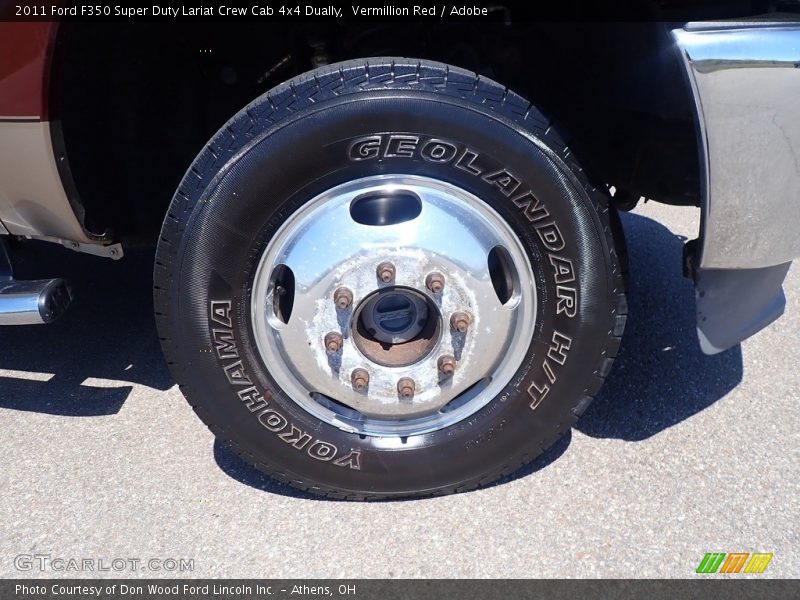 Vermillion Red / Adobe 2011 Ford F350 Super Duty Lariat Crew Cab 4x4 Dually