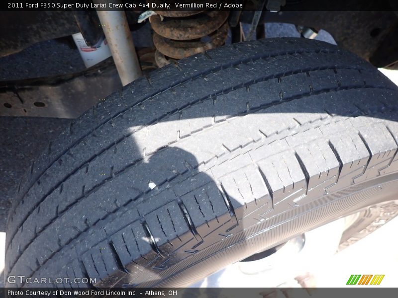 Vermillion Red / Adobe 2011 Ford F350 Super Duty Lariat Crew Cab 4x4 Dually